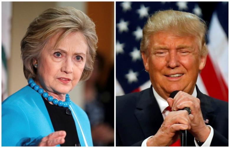 A combination photo of U.S. Democratic presidential candidate Hillary Clinton and Republican presidential candidate Donald Trump