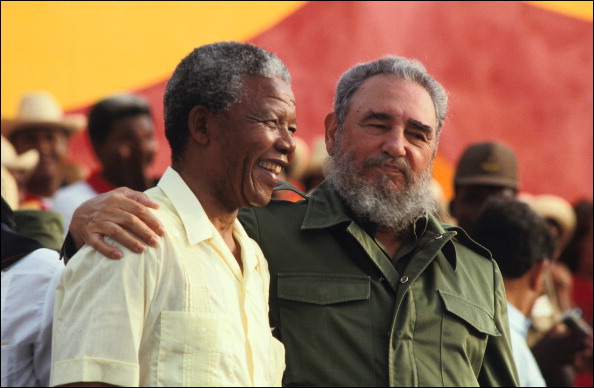 Nelson Mandela And Fidel Castro At Anniversary Of Moncada Barracks Attack